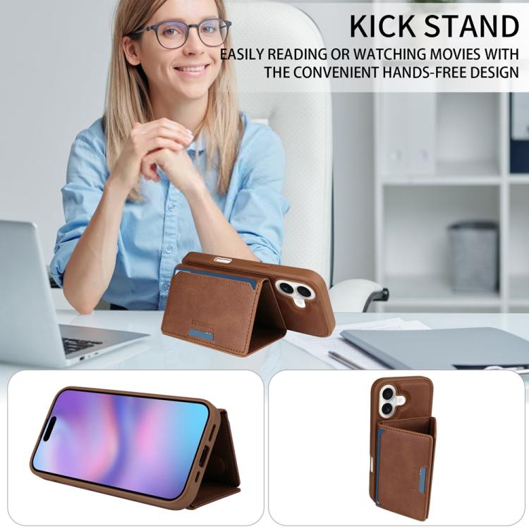 For iPhone 17 BETOPNICE Horizontal Flip Detachable MagSafe Wallet Phone Case