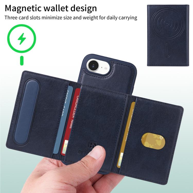 For iPhone 17e / 16e BETOPNICE Horizontal Flip Detachable MagSafe Wallet Phone Case