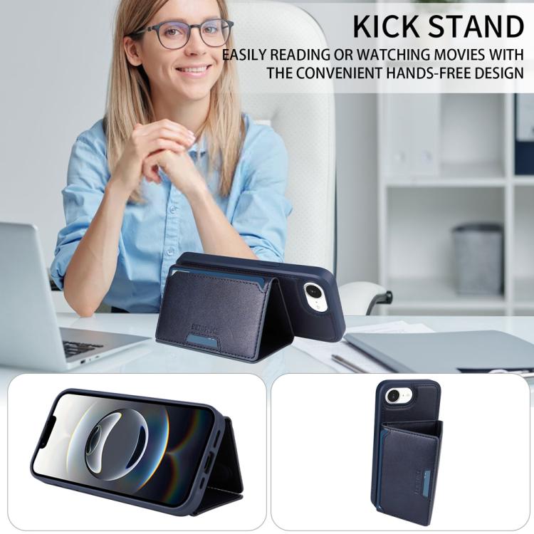 For iPhone 17e / 16e BETOPNICE Horizontal Flip Detachable MagSafe Wallet Phone Case
