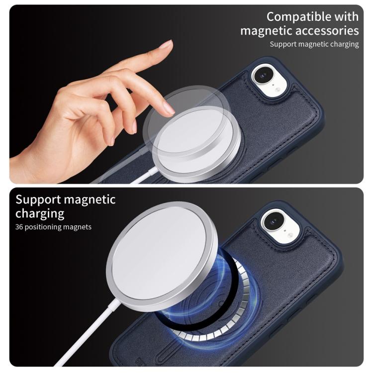 For iPhone 17e / 16e BETOPNICE Horizontal Flip Detachable MagSafe Wallet Phone Case