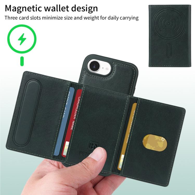 For iPhone 17e / 16e BETOPNICE Horizontal Flip Detachable MagSafe Wallet Phone Case