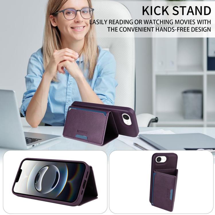 For iPhone 17e / 16e BETOPNICE Horizontal Flip Detachable MagSafe Wallet Phone Case