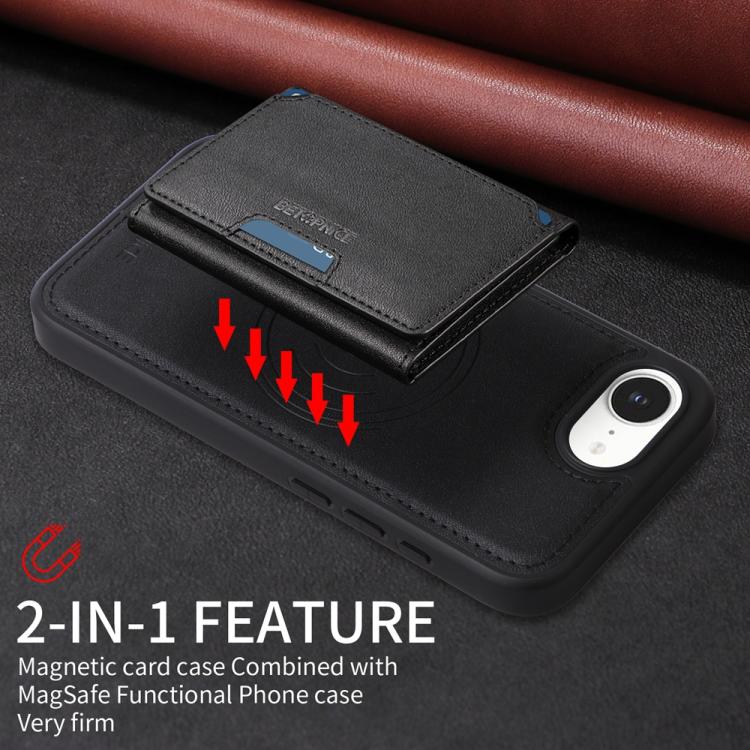 For iPhone 17e / 16e BETOPNICE Horizontal Flip Detachable MagSafe Wallet Phone Case