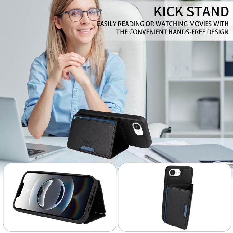 For iPhone 17e / 16e BETOPNICE Horizontal Flip Detachable MagSafe Wallet Phone Case