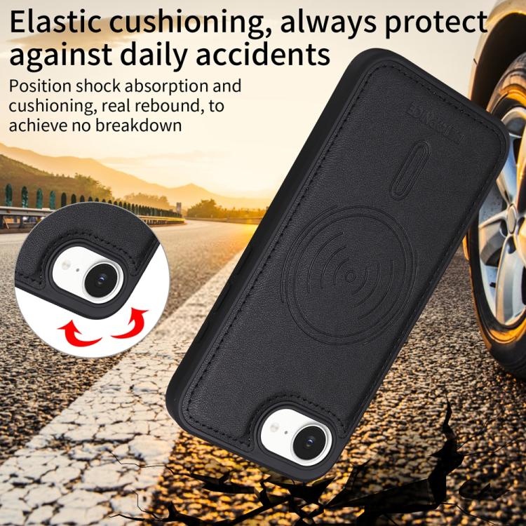 For iPhone 17e / 16e BETOPNICE Horizontal Flip Detachable MagSafe Wallet Phone Case
