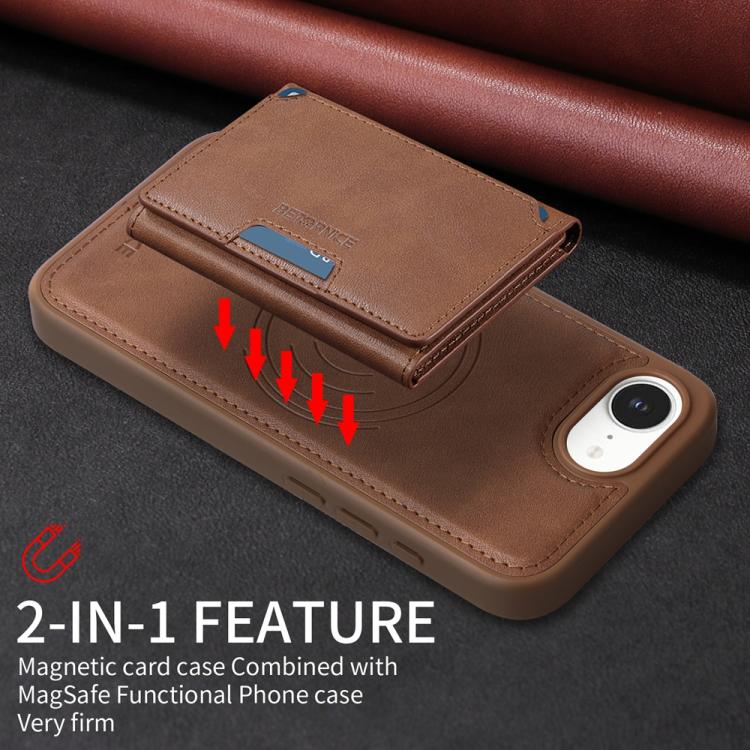For iPhone 17e / 16e BETOPNICE Horizontal Flip Detachable MagSafe Wallet Phone Case