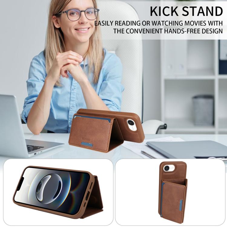 For iPhone 17e / 16e BETOPNICE Horizontal Flip Detachable MagSafe Wallet Phone Case
