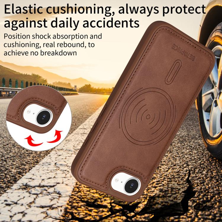 For iPhone 17e / 16e BETOPNICE Horizontal Flip Detachable MagSafe Wallet Phone Case