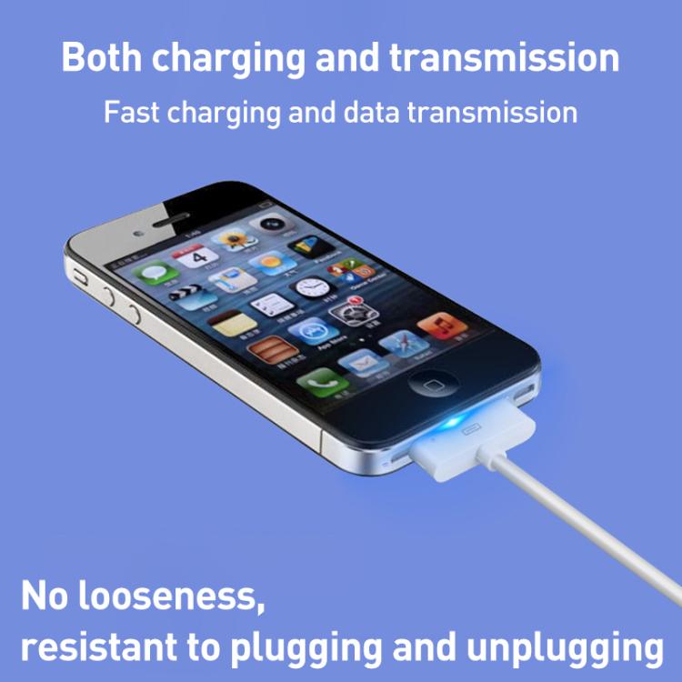 USB-C / Type-C to 30 Pin Data Sync Charing Cable For iPhone 4 / 4S / 3G S / 3G / iPad 3, Length: 1m - White