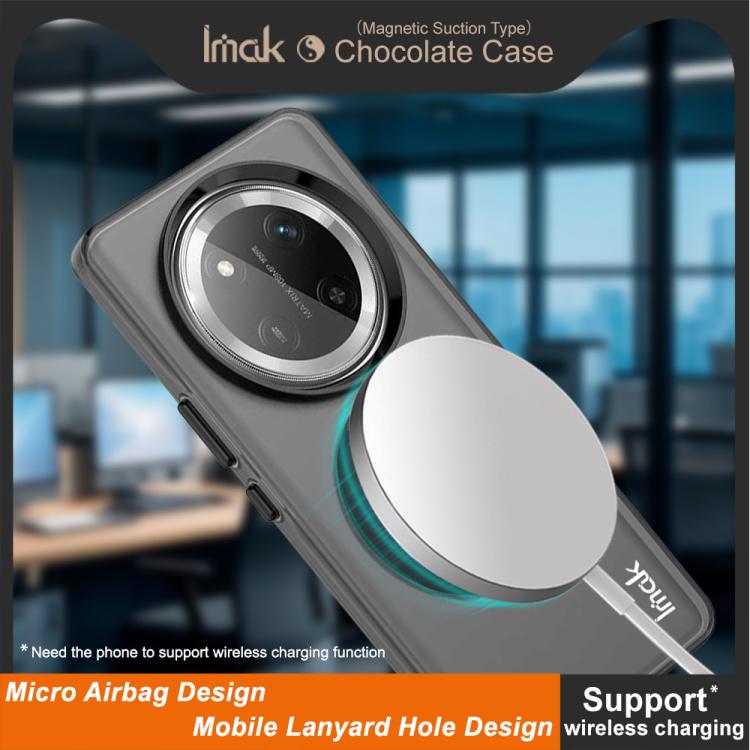For Honor X60 Pro / X9c IMAK Chocolate Series TPU + PET MagSafe Phone Case - Black