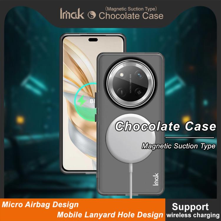 For Honor X60 Pro / X9c IMAK Chocolate Series TPU + PET MagSafe Phone Case - Black