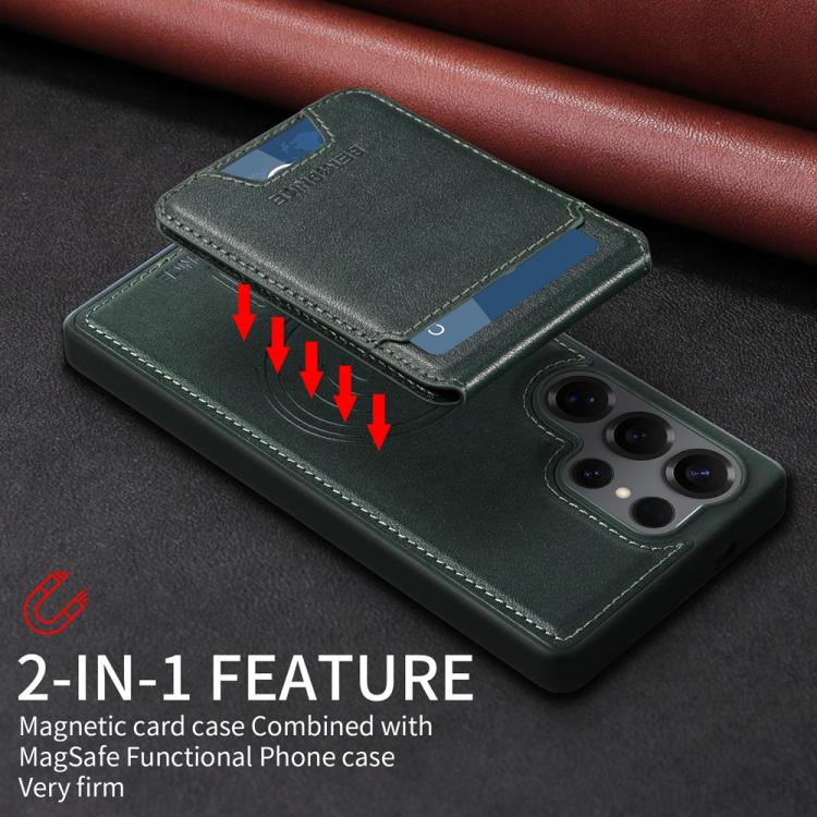 For Samsung Galaxy S25 Ultra 5G BETOPNICE Vertical Flip Detachable MagSafe Wallet Phone Case