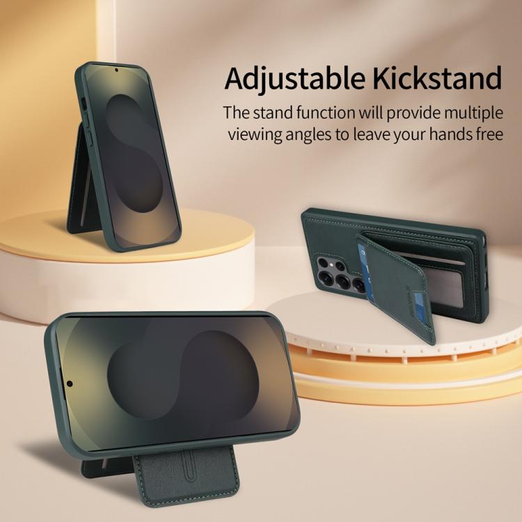 For Samsung Galaxy S25 Ultra 5G BETOPNICE Vertical Flip Detachable MagSafe Wallet Phone Case