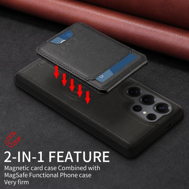 For Samsung Galaxy S25 Ultra 5G BETOPNICE Vertical Flip Detachable MagSafe Wallet Phone Case