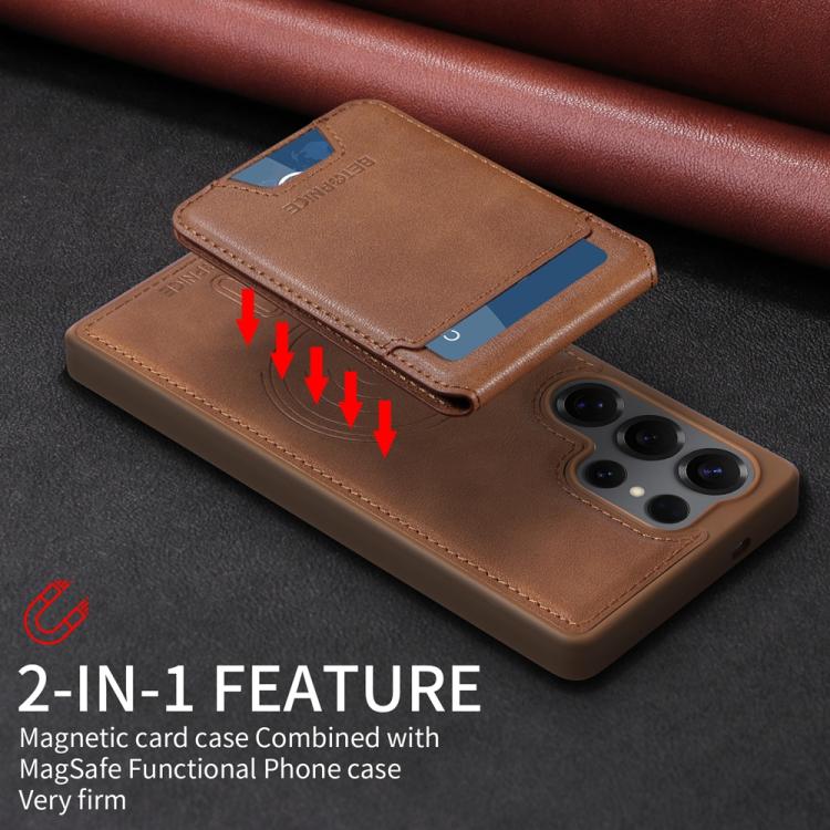 For Samsung Galaxy S25 Ultra 5G BETOPNICE Vertical Flip Detachable MagSafe Wallet Phone Case