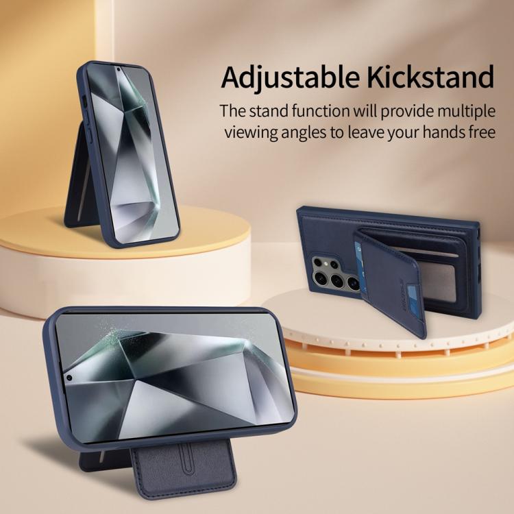 For Samsung Galaxy S24 Ultra 5G BETOPNICE Vertical Flip Detachable MagSafe Wallet Phone Case