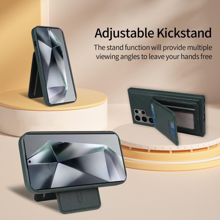 For Samsung Galaxy S24 Ultra 5G BETOPNICE Vertical Flip Detachable MagSafe Wallet Phone Case