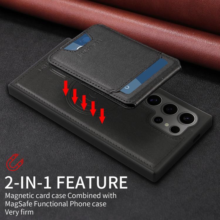 For Samsung Galaxy S24 Ultra 5G BETOPNICE Vertical Flip Detachable MagSafe Wallet Phone Case