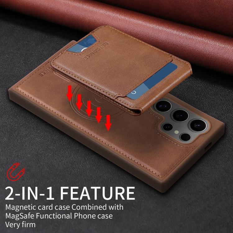For Samsung Galaxy S24 Ultra 5G BETOPNICE Vertical Flip Detachable MagSafe Wallet Phone Case