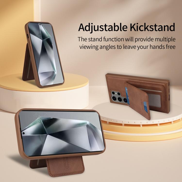 For Samsung Galaxy S24 Ultra 5G BETOPNICE Vertical Flip Detachable MagSafe Wallet Phone Case