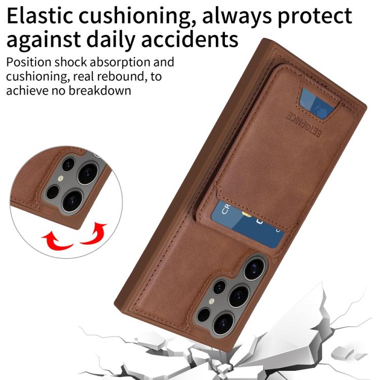 For Samsung Galaxy S24 Ultra 5G BETOPNICE Vertical Flip Detachable MagSafe Wallet Phone Case