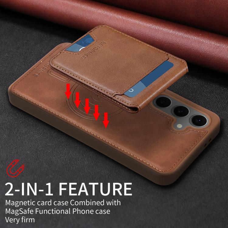 For Samsung Galaxy S24 FE 5G BETOPNICE Vertical Flip Detachable MagSafe Wallet Phone Case