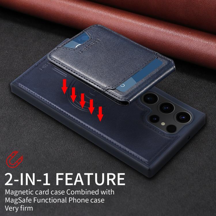 For Samsung Galaxy S23 Ultra 5G BETOPNICE Vertical Flip Detachable MagSafe Wallet Phone Case