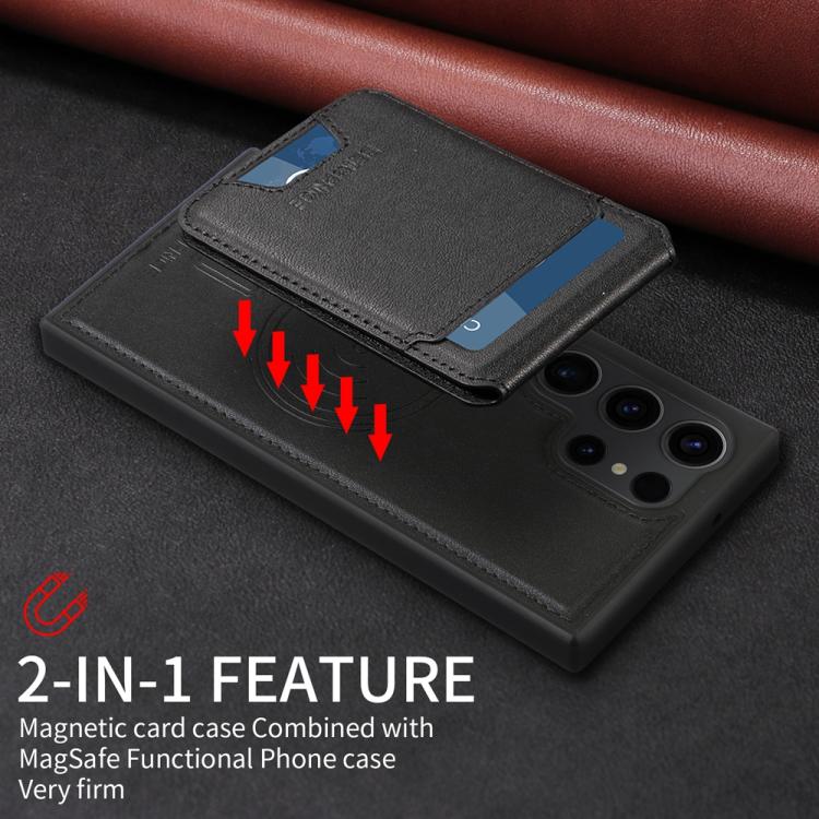 For Samsung Galaxy S23 Ultra 5G BETOPNICE Vertical Flip Detachable MagSafe Wallet Phone Case