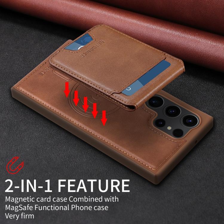 For Samsung Galaxy S23 Ultra 5G BETOPNICE Vertical Flip Detachable MagSafe Wallet Phone Case