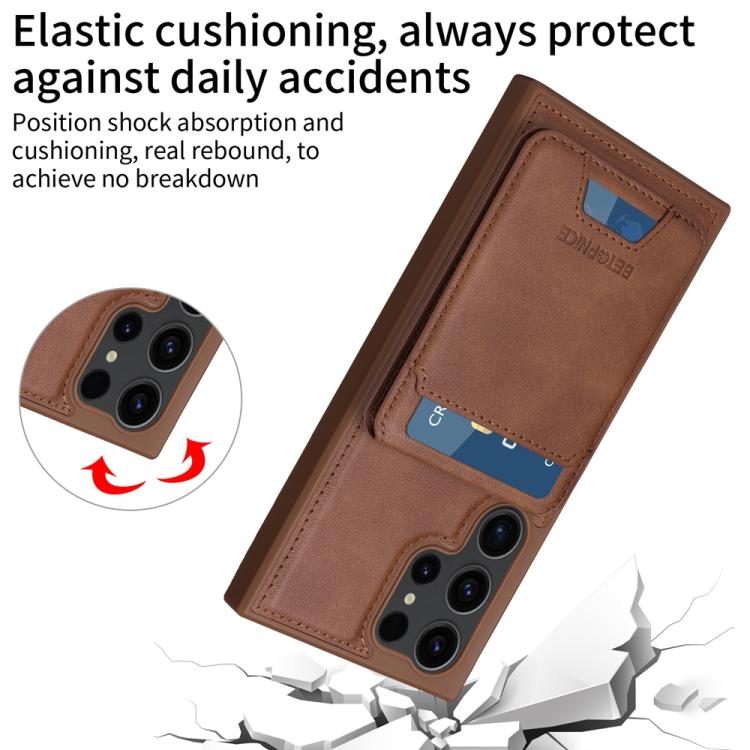 For Samsung Galaxy S23 Ultra 5G BETOPNICE Vertical Flip Detachable MagSafe Wallet Phone Case
