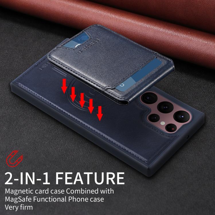 For Samsung Galaxy S22 Ultra 5G BETOPNICE Vertical Flip Detachable MagSafe Wallet Phone Case