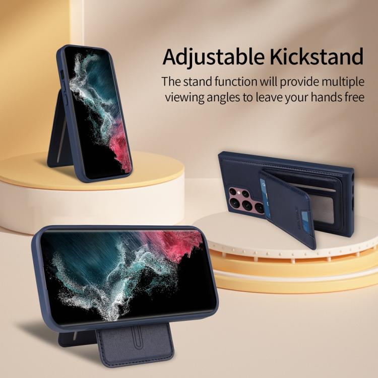 For Samsung Galaxy S22 Ultra 5G BETOPNICE Vertical Flip Detachable MagSafe Wallet Phone Case