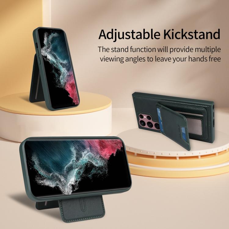 For Samsung Galaxy S22 Ultra 5G BETOPNICE Vertical Flip Detachable MagSafe Wallet Phone Case