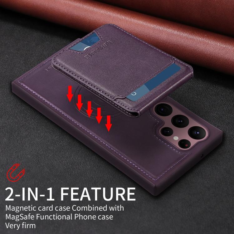 For Samsung Galaxy S22 Ultra 5G BETOPNICE Vertical Flip Detachable MagSafe Wallet Phone Case