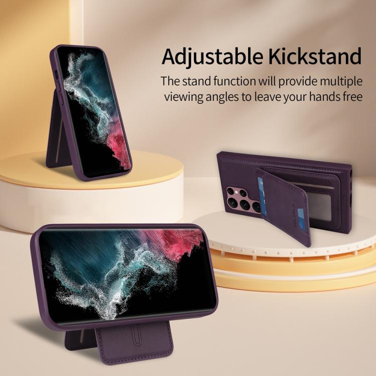For Samsung Galaxy S22 Ultra 5G BETOPNICE Vertical Flip Detachable MagSafe Wallet Phone Case
