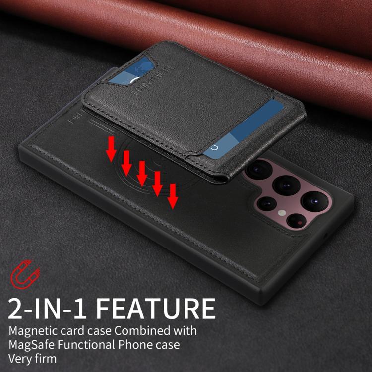 For Samsung Galaxy S22 Ultra 5G BETOPNICE Vertical Flip Detachable MagSafe Wallet Phone Case