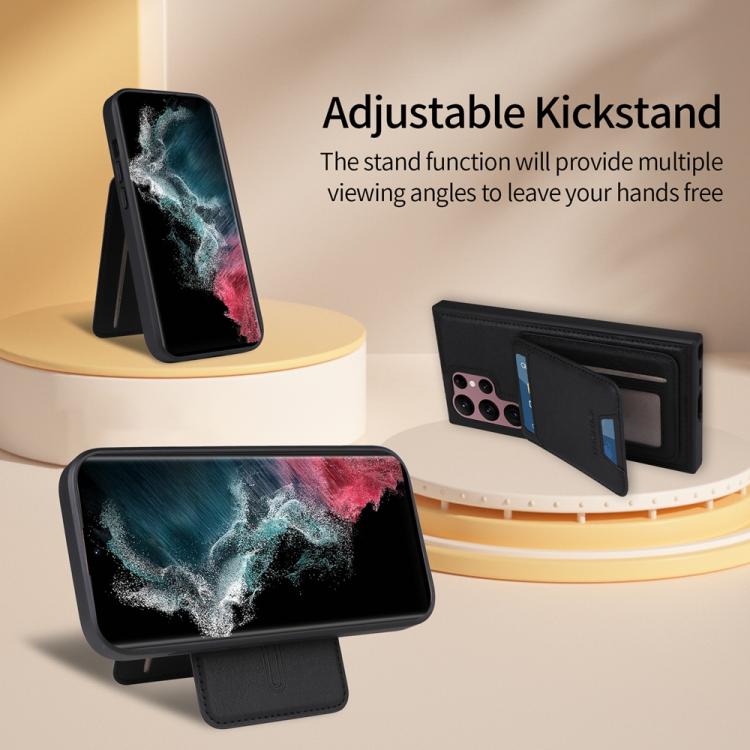 For Samsung Galaxy S22 Ultra 5G BETOPNICE Vertical Flip Detachable MagSafe Wallet Phone Case
