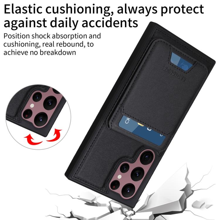 For Samsung Galaxy S22 Ultra 5G BETOPNICE Vertical Flip Detachable MagSafe Wallet Phone Case