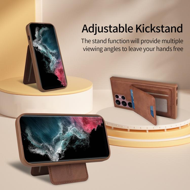 For Samsung Galaxy S22 Ultra 5G BETOPNICE Vertical Flip Detachable MagSafe Wallet Phone Case