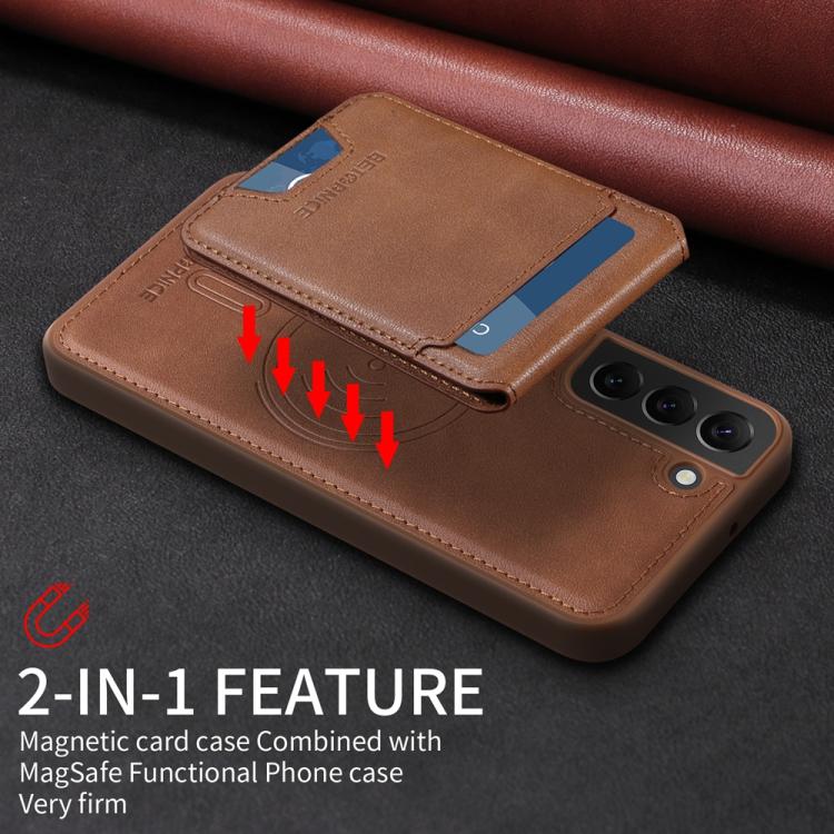 For Samsung Galaxy S22+ 5G BETOPNICE Vertical Flip Detachable MagSafe Wallet Phone Case