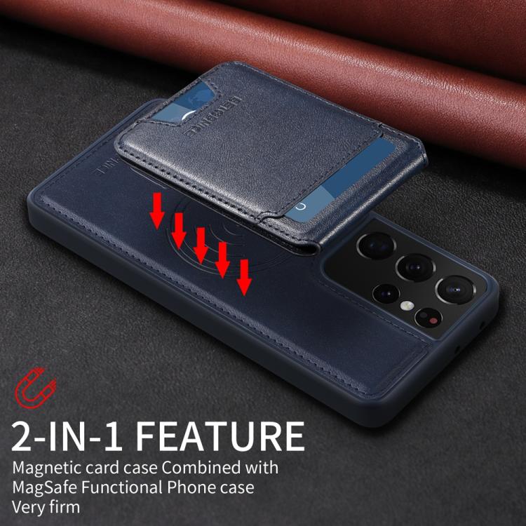 For Samsung Galaxy S21 Ultra 5G BETOPNICE Vertical Flip Detachable MagSafe Wallet Phone Case
