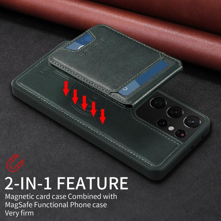 For Samsung Galaxy S21 Ultra 5G BETOPNICE Vertical Flip Detachable MagSafe Wallet Phone Case