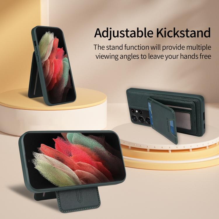 For Samsung Galaxy S21 Ultra 5G BETOPNICE Vertical Flip Detachable MagSafe Wallet Phone Case