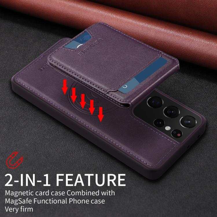For Samsung Galaxy S21 Ultra 5G BETOPNICE Vertical Flip Detachable MagSafe Wallet Phone Case