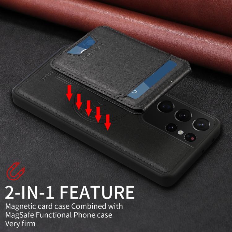 For Samsung Galaxy S21 Ultra 5G BETOPNICE Vertical Flip Detachable MagSafe Wallet Phone Case