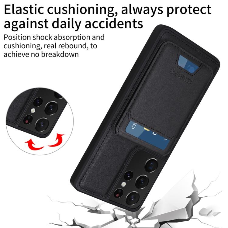 For Samsung Galaxy S21 Ultra 5G BETOPNICE Vertical Flip Detachable MagSafe Wallet Phone Case
