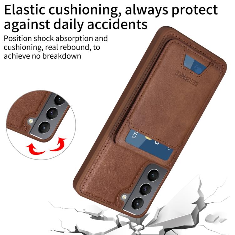 For Samsung Galaxy S21 5G BETOPNICE Vertical Flip Detachable MagSafe Wallet Phone Case