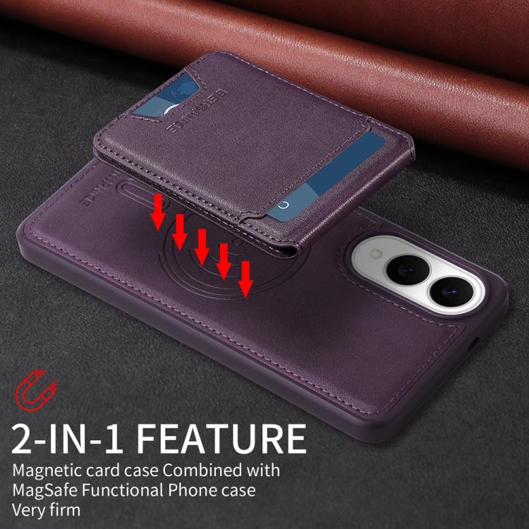 For Samsung Galaxy S25 Edge 5G BETOPNICE Vertical Flip Detachable MagSafe Wallet Phone Case