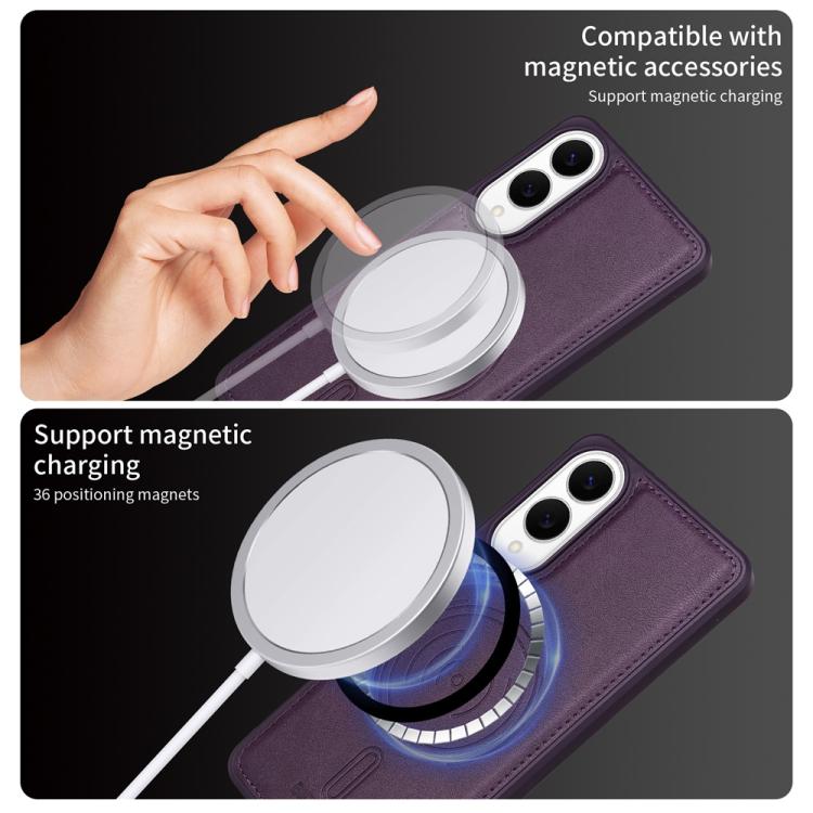 For Samsung Galaxy S25 Edge 5G BETOPNICE Vertical Flip Detachable MagSafe Wallet Phone Case