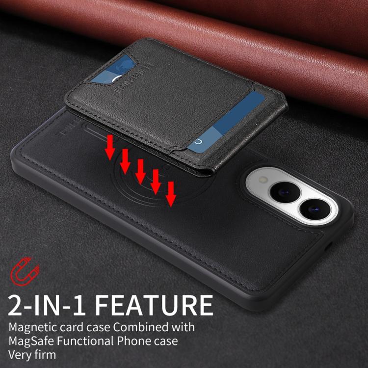 For Samsung Galaxy S25 Edge 5G BETOPNICE Vertical Flip Detachable MagSafe Wallet Phone Case